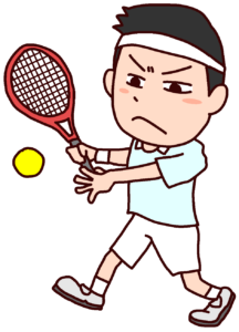 テニスをする男性のイラスト