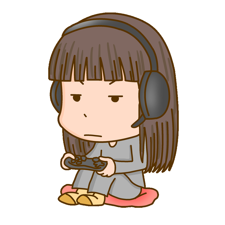 ゲームをする女性