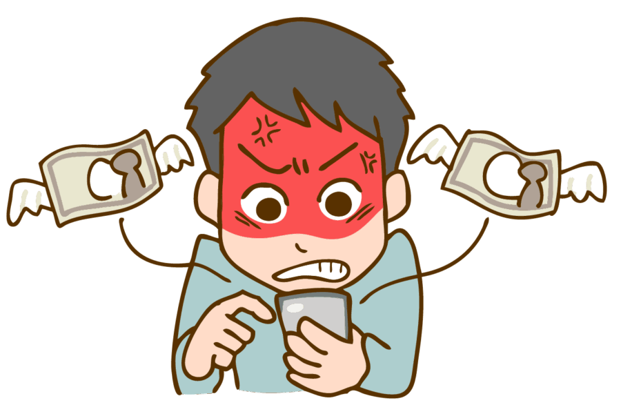 ムキになって課金する男性