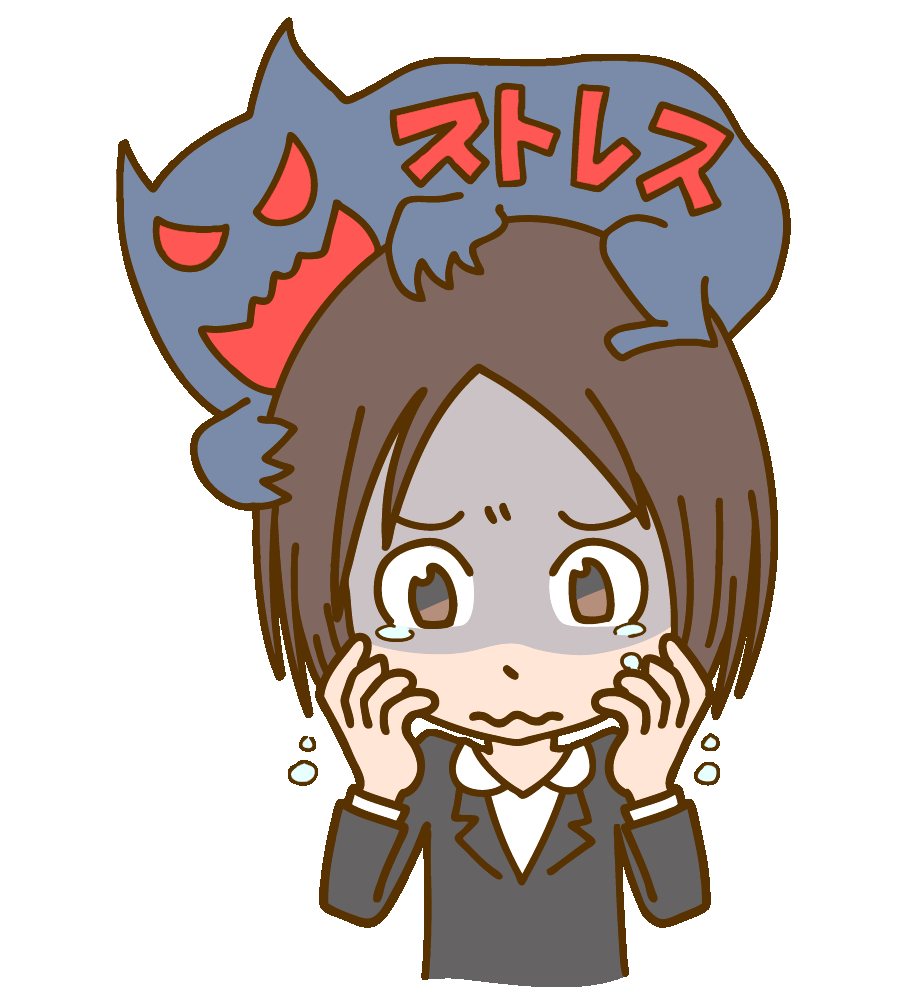ストレスを抱える女性のイラスト