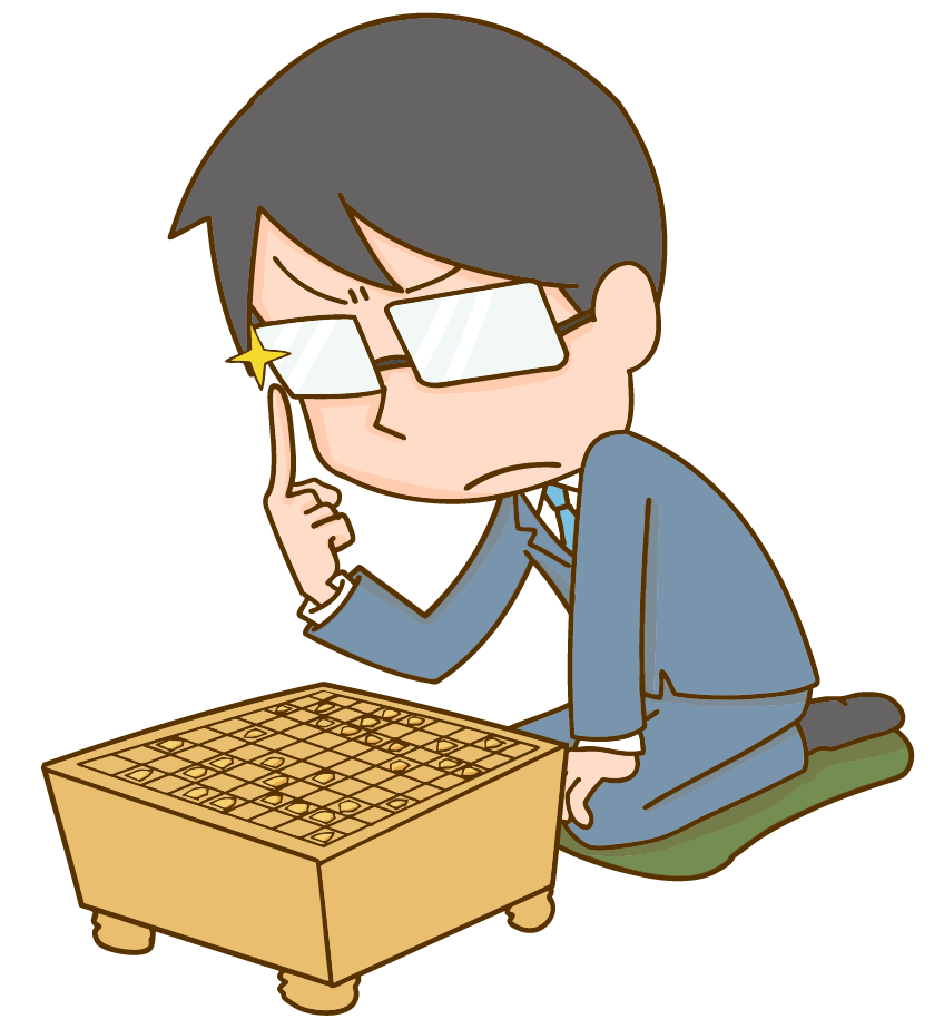 将棋をする男性のイラスト
