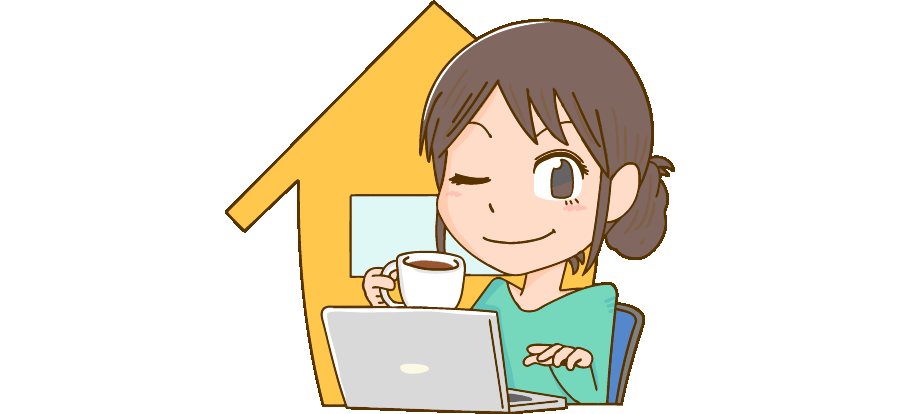 在宅ワーク女性のイラスト