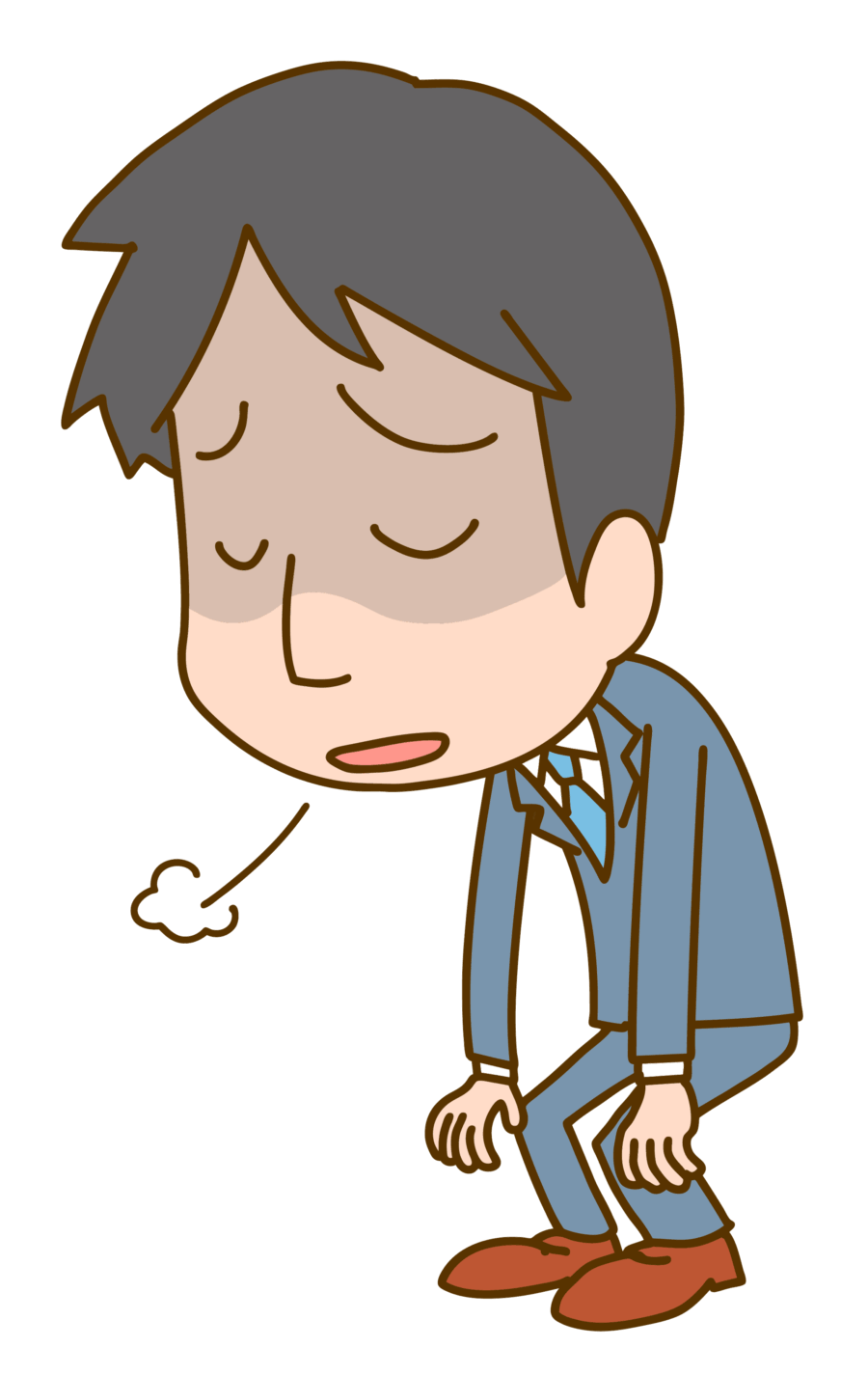 ため息をつく会社員男性のイラスト