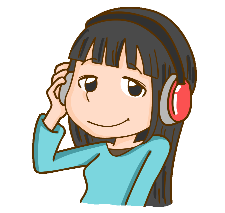 音楽を聴く女性